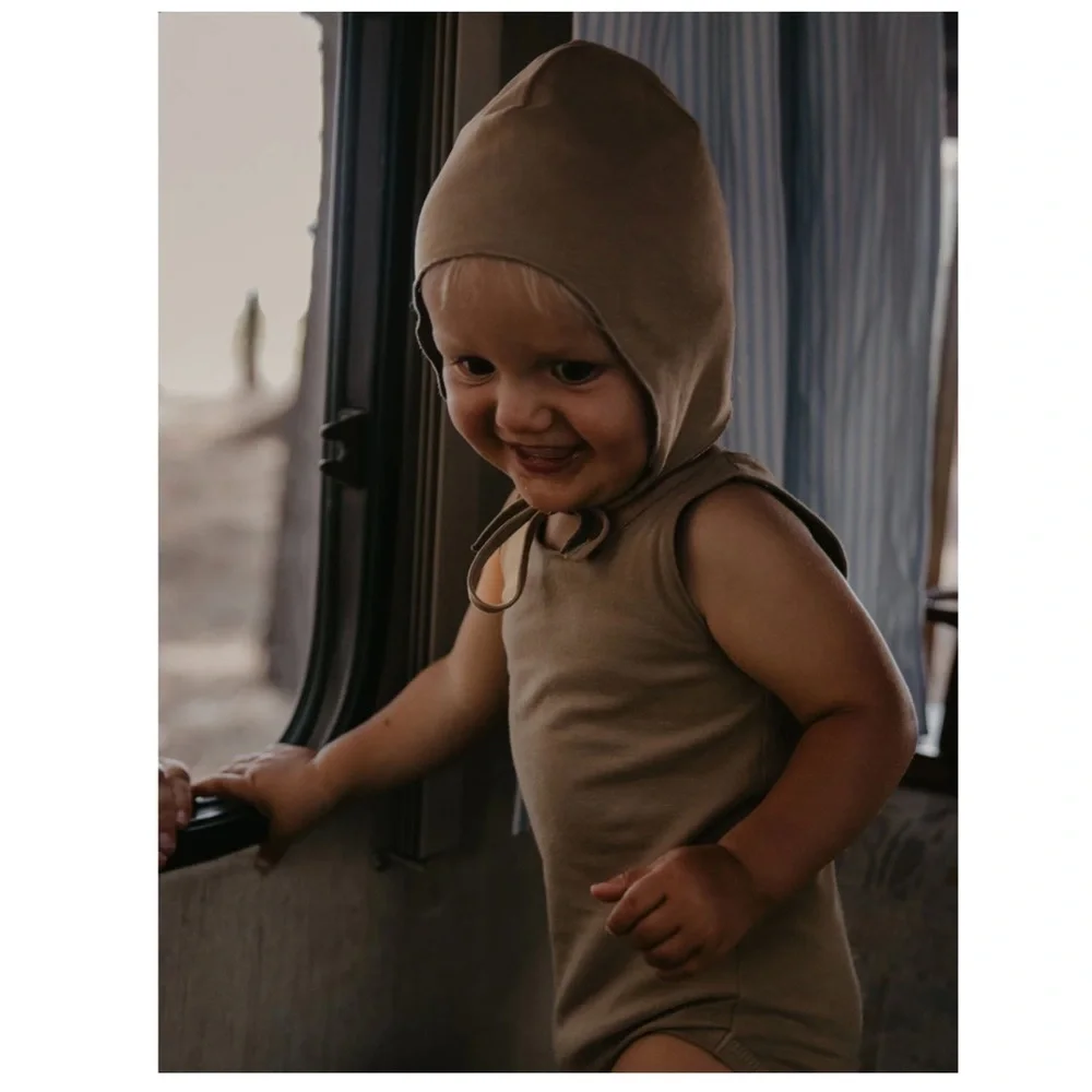 The Simple Folk | Organic Cotton Essential Bonnet Blush | 0/6 M
